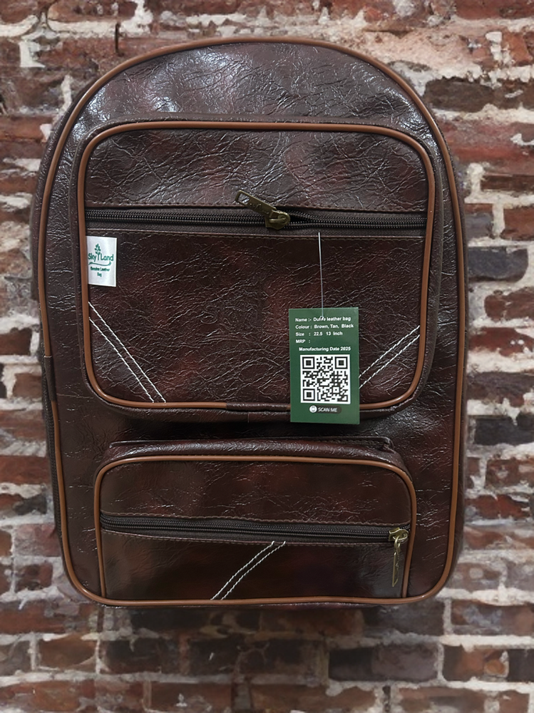 Skylan Leather 18 cms Brown Laptop Backpack